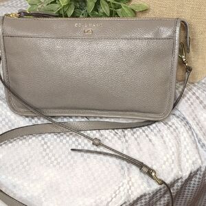 Cole Haan Gray Leather Crossbody Bag EUC